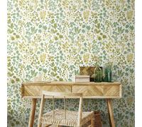 Hoopla Walls Botanical Leaves - Olive Mix 10m Wallpaper