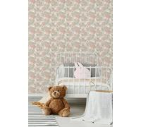 Hoopla Walls Bouncing Bunnies 10m Matt Wallpaper in Natural Hoopla Walls Natural