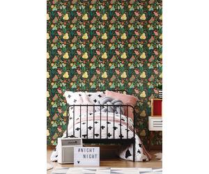 Hoopla Walls Bug Garden 10m Matt Wallpaper in Black Hoopla Walls Black