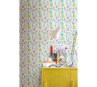 Hoopla Walls Bug Garden 10m Matt Wallpaper in Blue Hoopla Walls Blue