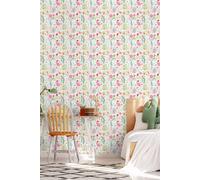 Hoopla Walls Bug Garden 10m Matt Wallpaper in Pink Hoopla Walls Pink