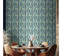 Hoopla Walls Building Blocks Indigo and Gold Wallpaper