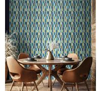 Hoopla Walls Building Blocks - Indigo & Gold 10m Wallpaper