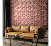 Hoopla Walls Building Blocks - Plum & Gold 10m Wallpaper