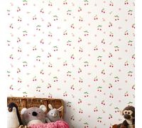 Hoopla Walls Cheery Cherries - Rouge & Ice 10m Wallpaper - Rouge & Ice