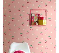 Hoopla Walls Cheery Cherries - Watermelon 10m Wallpaper - Watermelon