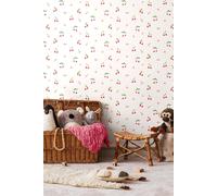 Hoopla Walls Cherry Dance 10m Matt Wallpaper in Black Hoopla Walls Black
