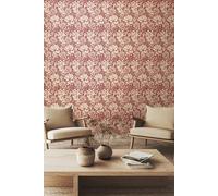 Hoopla Walls Chrysanthemum Matt Wallpaper in Red Hoopla Walls Red