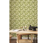 Hoopla Walls Chunky Flower Matt Wallpaper in Green Hoopla Walls Green
