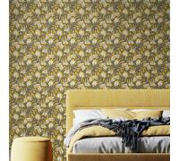 Hoopla Walls Chunky Flower - Mustard 10m Wallpaper