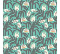 Hoopla Walls Chunky Flower Teal Blue Smooth Matt Wallpaper