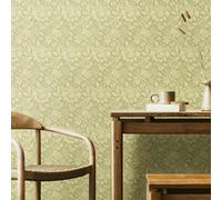 Hoopla Walls Damask Trail - Bamboo