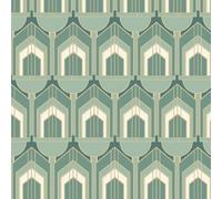 Hoopla Walls Dark Green Deco Arch Smooth Matt Wallpaper
