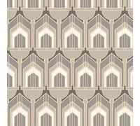 Hoopla Walls Dark Grey Deco Arch Smooth Matt Wallpaper