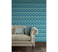 Hoopla Walls Deco Arch Matt Wallpaper in Teal Hoopla Walls Teal