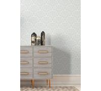 Hoopla Walls Deco Fan Matt Wallpaper in Grey Hoopla Walls Grey