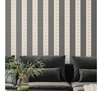 Hoopla Walls Decorative Stripe - Charcoal & Stone 10m Wallpaper