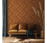 Hoopla Walls Diamond Slat Large- Teak (10M Wallpaper)