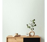 Hoopla Walls Ditsy Leaf Stripe - Duck Egg 10m Wallpaper