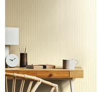 Hoopla Walls Ditsy Leaf Stripe - Hay 10m Wallpaper