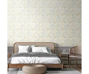 Hoopla Walls Eden Seaweed Garden Linen Wallpaper