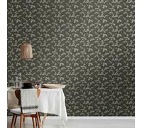 Hoopla Walls Elderflower Trail - Charcoal 10m Wallpaper