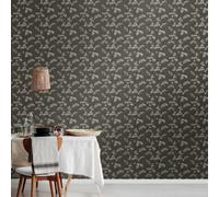 Hoopla Walls Elderflower Trail - Charcoal 10M Wallpaper