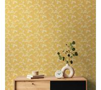 Hoopla Walls Elderflower Trail - Gold 10M Wallpaper