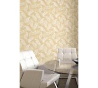 Hoopla Walls Feathers Matt Wallpaper in Gold Hoopla Walls Gold