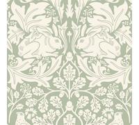 Hoopla Walls Forest Rabbit Sage Green Smooth Matt Wallpaper