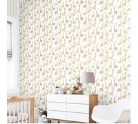 Hoopla Walls Giraffe Friends - Marshmallow 10m Wallpaper - Marshmallow