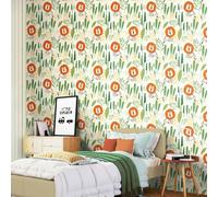 Hoopla Walls Happy Lion - Ginger 10m Wallpaper - Ginger