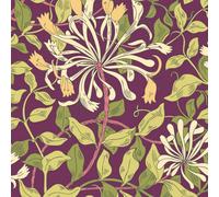 Hoopla Walls Honeysuckle Leaf Trail Aubergine Smooth Matt Wallpaper
