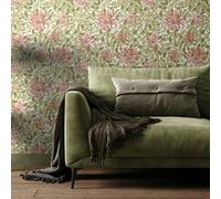 Hoopla Walls Honeysuckle Leaf Trail - Coral Pink 10m Wallpaper - Coral Pink