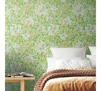 Hoopla Walls Honeysuckle Leaf Trail - Duckegg Blue 10m Wallpaper - Duckegg Blue