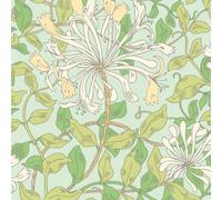 Hoopla Walls Honeysuckle Leaf Trail Duckegg Blue Smooth Matt Wallpaper