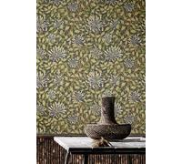 Hoopla Walls Honeysuckle Leaf Trail Matt Wallpaper in Black Hoopla Walls Black