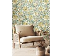 Hoopla Walls Honeysuckle Leaf Trail Matt Wallpaper in Light Blue Hoopla Walls Light Blue