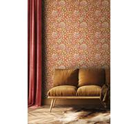 Hoopla Walls Honeysuckle Leaf Trail Matt Wallpaper in Red Hoopla Walls Red