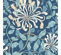 Hoopla Walls Honeysuckle Leaf Trail Navy Blue Smooth Matt Wallpaper