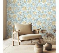 Hoopla Walls Honeysuckle Leaf Trail - Soft Blue 10m Wallpaper - Soft Blue
