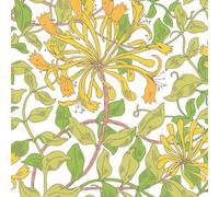 Hoopla Walls Honeysuckle Leaf Trail Sunshine Yellow Smooth Matt Wallpaper