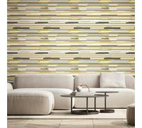 Hoopla Walls Horizontal Stripe - Olive Green 10m Wallpaper - Olive Green
