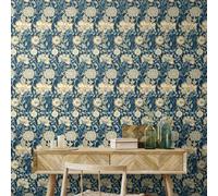 Hoopla Walls Iris Meadow - Navy (10M Wallpaper)