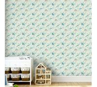 Hoopla Walls Jurassic Party - Denim Mix 10m Wallpaper - Denim Mix