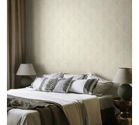 Hoopla Walls Leaf Fan - Chalk 10m Wallpaper