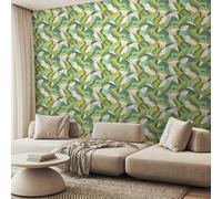 Hoopla Walls Leafy Patchwork - Forest Green 10m Wallpaper
