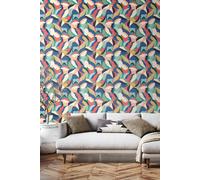 Hoopla Walls Leafy Patchwork Matt Wallpaper Hoopla Walls Multicolor