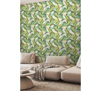 Hoopla Walls Leafy Patchwork Matt Wallpaper in Green Hoopla Walls Green