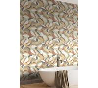 Hoopla Walls Leafy Patchwork Matt Wallpaper in Natural Hoopla Walls Natural